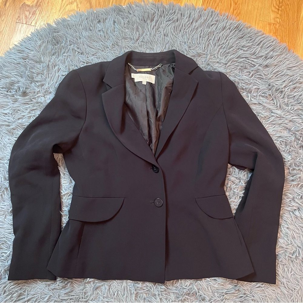Hobbs London Jacket Blazer Two Button Work Career Slinky Size 8
